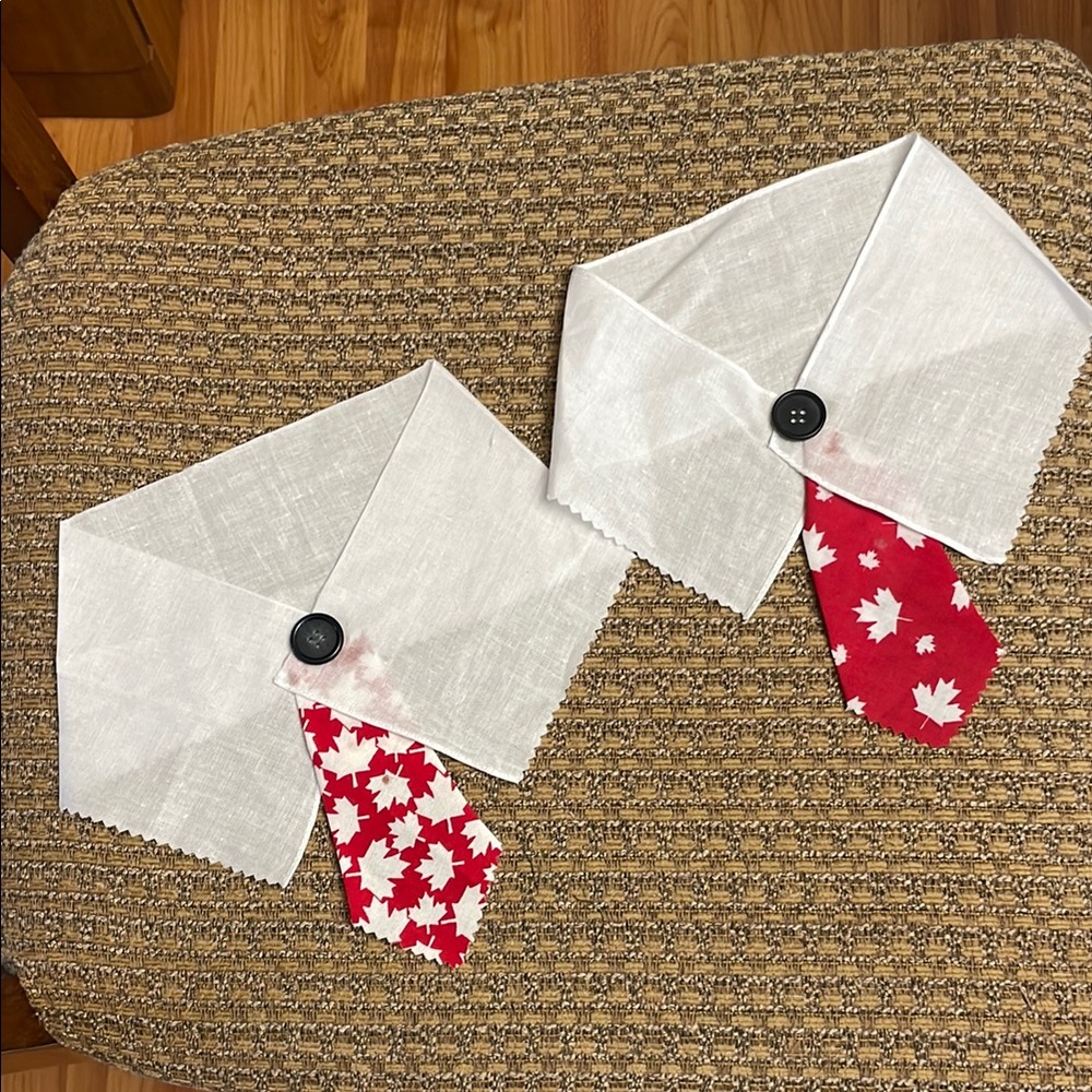 Handmade White Dog Bandanas Red Maple Leaf Design Canada Day Celebration Party